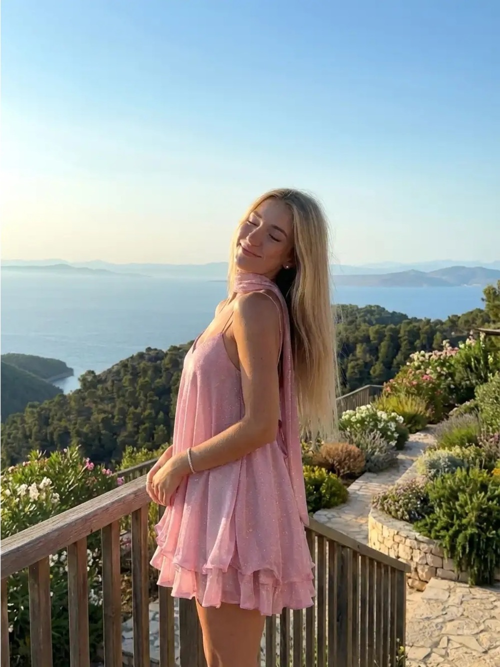Blush Pink Sequin Scarf Mini Dress | Romantic Flowy Handkerchief Hem Dress